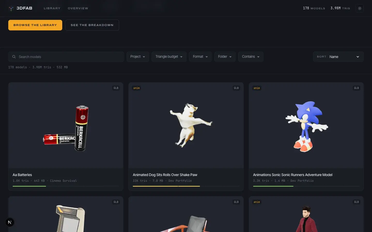 3DFAB interface
