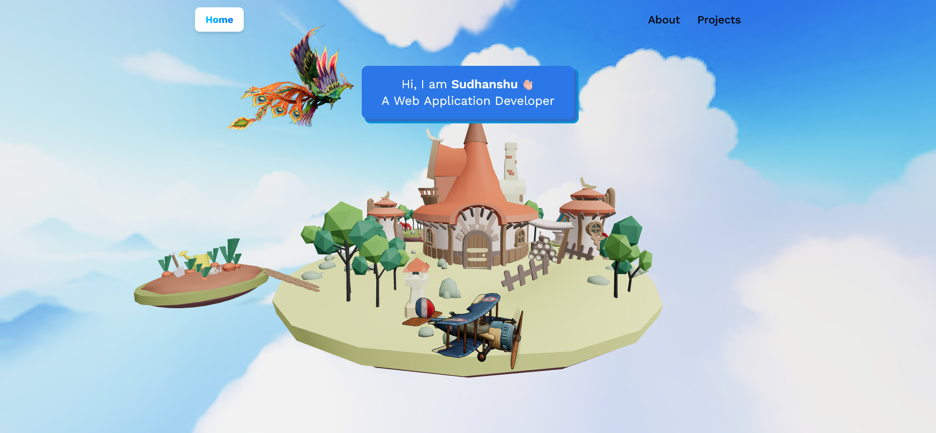 3D Portfolio interface